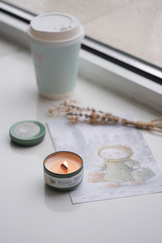 Hand-Poured Natural Yuzu Pine Soy Candle – Small Handmade Candle