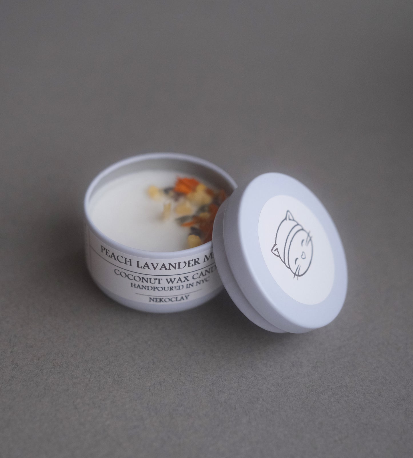 Peach Lavender Meadow - Hand-Poured Coconut Candle with Lid