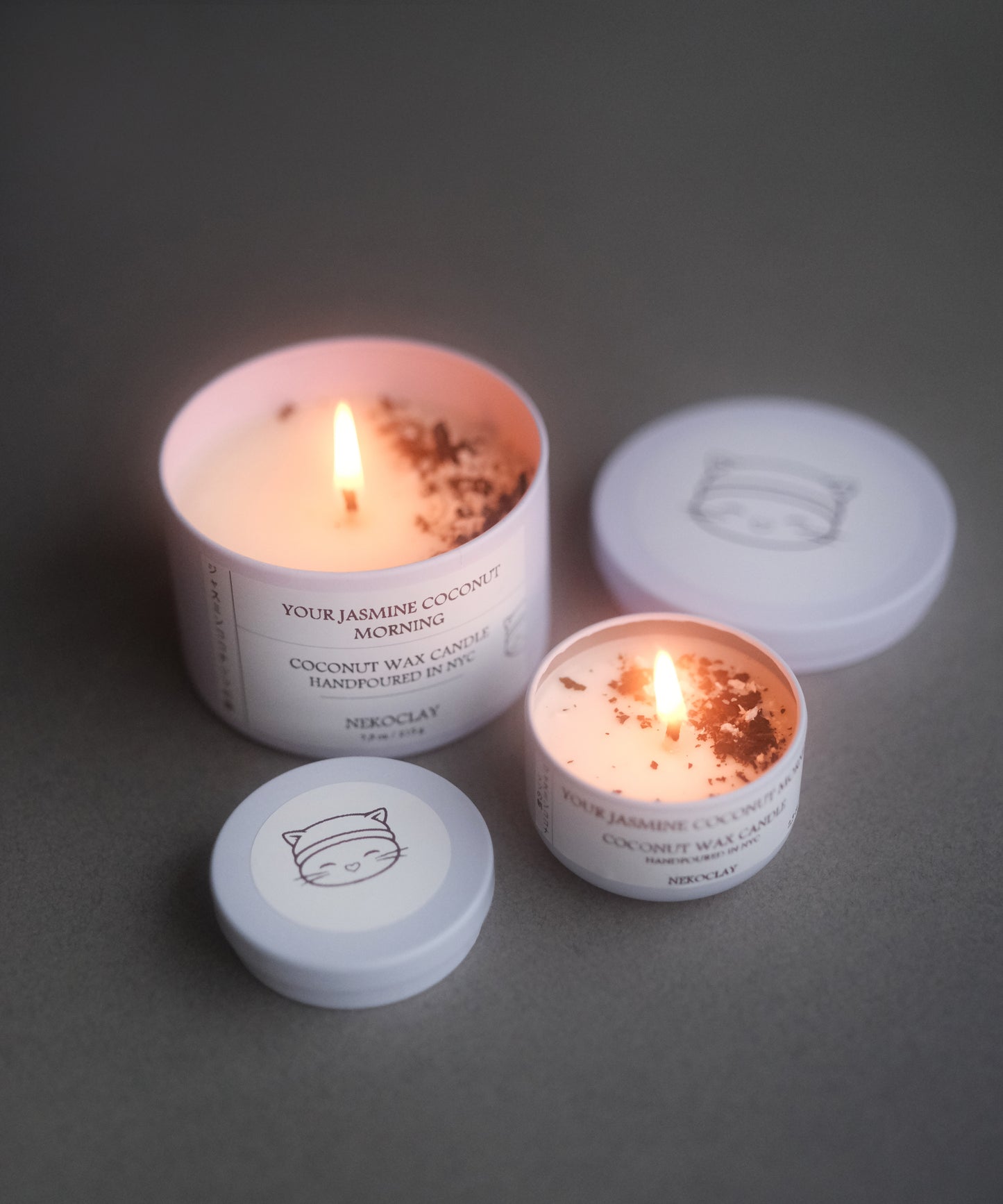 Your Jasmine Coconut Morning - Hand-Poured Coconut Candle with Lid